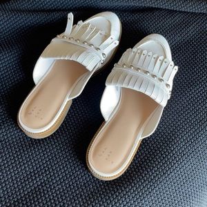 A New Day White Backless Loafers 10